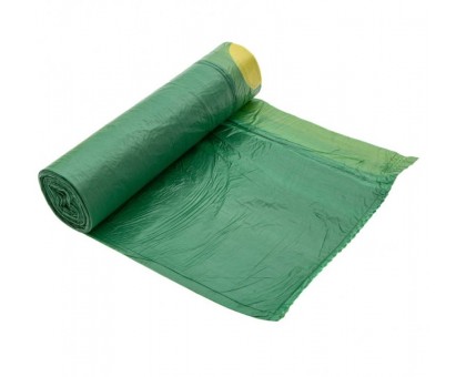 Пакеты для мусора с завязками 35л*15шт зеленые