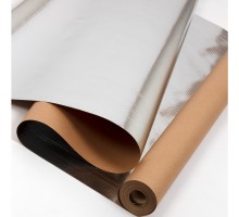 Фольга теплоизоляционная для бани 1м*30м KF(30м2)/ толщина 118мкм/ пароизоляция отражающая энергосберегающая, фольга на крафт бумаге теплоизоляционная для бани и сауны