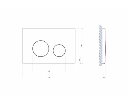 Кнопка для инсталляции TWINS для LINK PRO/VECTOR/LINK/HI-TEC пластик золотой матовый