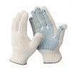 Перчатки рабочие ХБ / рукавицы строительные с ПВХ / 3 нити 7 класс в упаковке 1 пара
