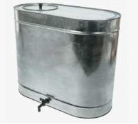 Бак для воды с краном 75 литров овальный оцинкованный