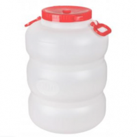 Канистра для воды 50 литров пластмассовая с навесными ручками пищевой пластик бочка ребристая