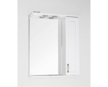 Зеркало шкаф для ванной бежевый Олеандр-2 650 с подсветкой