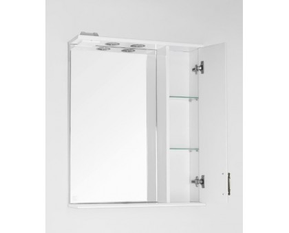 Зеркало шкаф для ванной бежевый Олеандр-2 650 с подсветкой