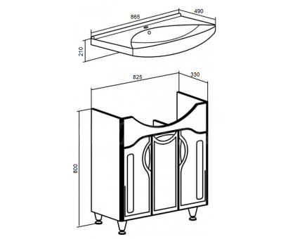 Тумба с раковиной Стиль 850 умывальник в комплекте Стиль 850